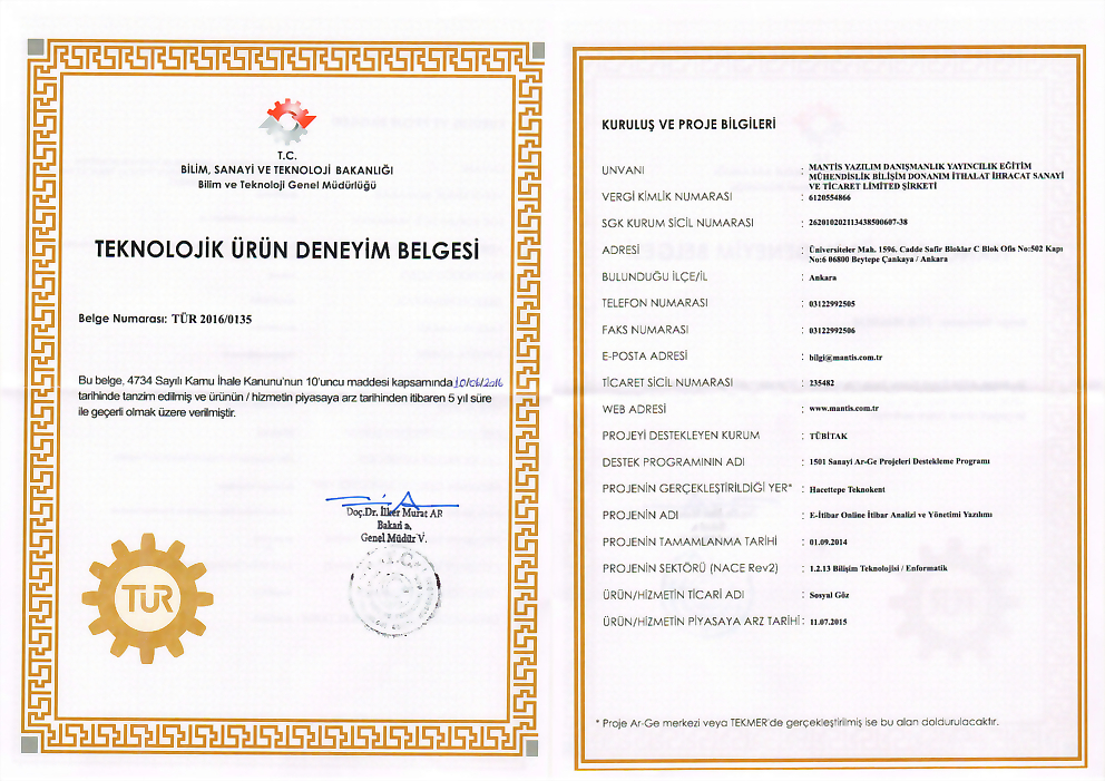 Sosyal Göz Technological Experience Document